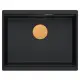 LOGAN 100 zlewozmywak granitowy czarny/miedziany 56x45x21,5 cm podwieszany z zestawem